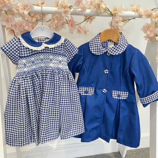 Pretty Originals Navy & White Smock Dress