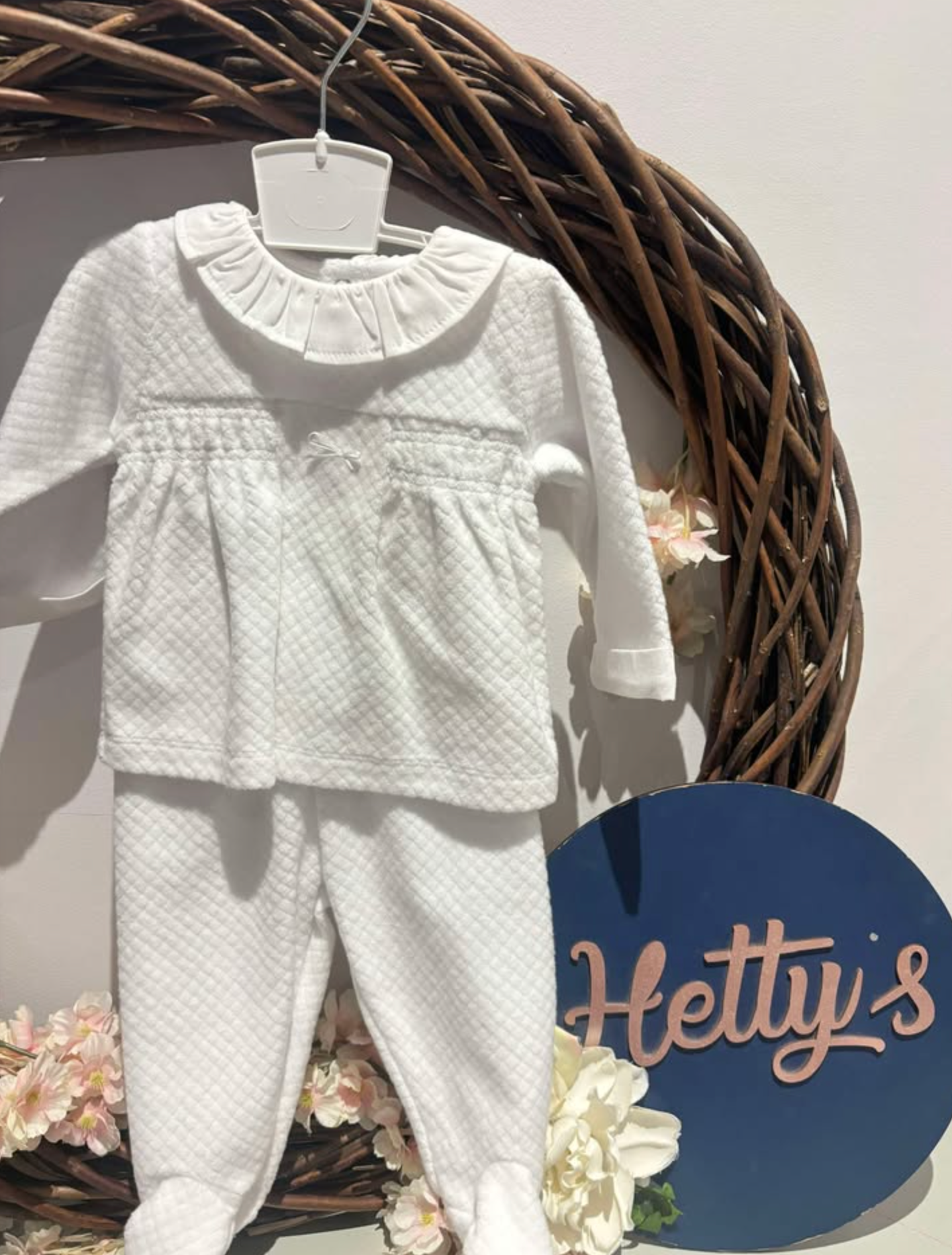 Ivory Velour Two Piece