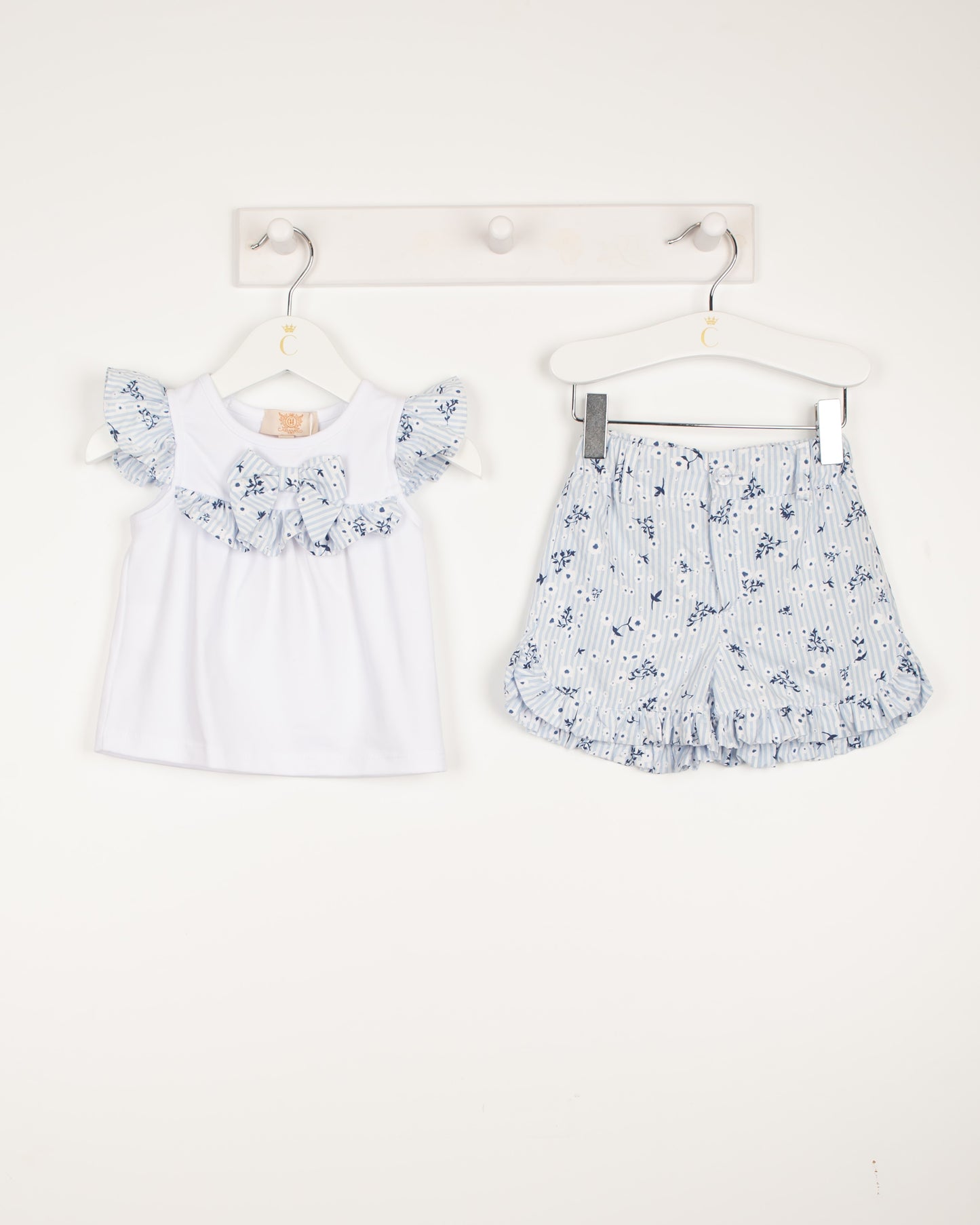 Caramelo Blue Floral Short Set