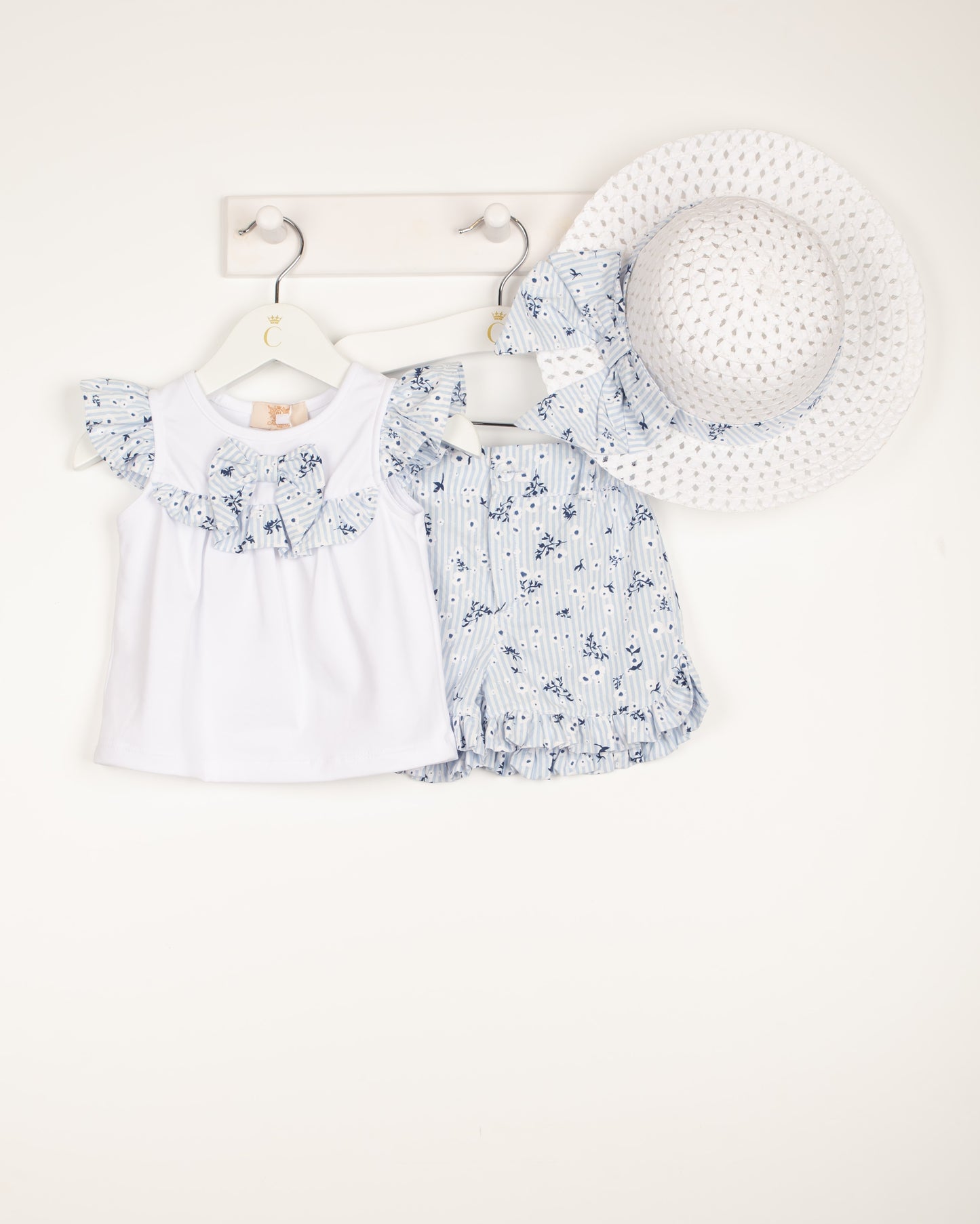 Caramelo Blue Floral Short Set