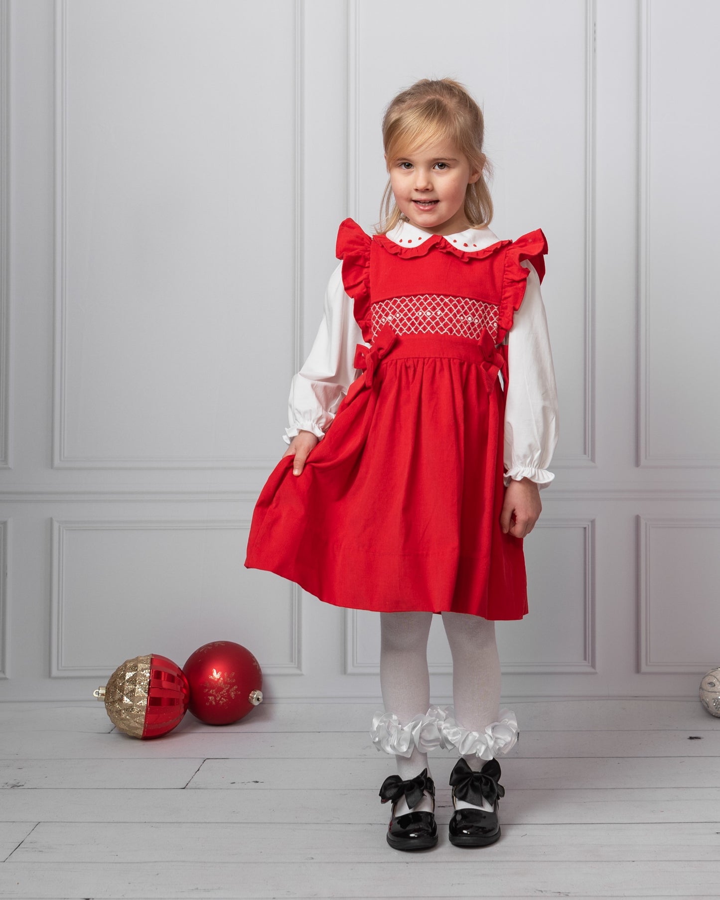 Caramelo Hand-smocked Corduroy Dress