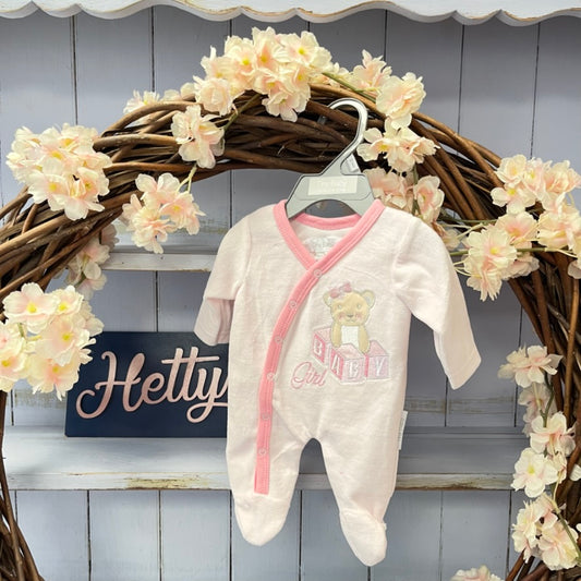 Tiny Baby Velour Sleepsuit