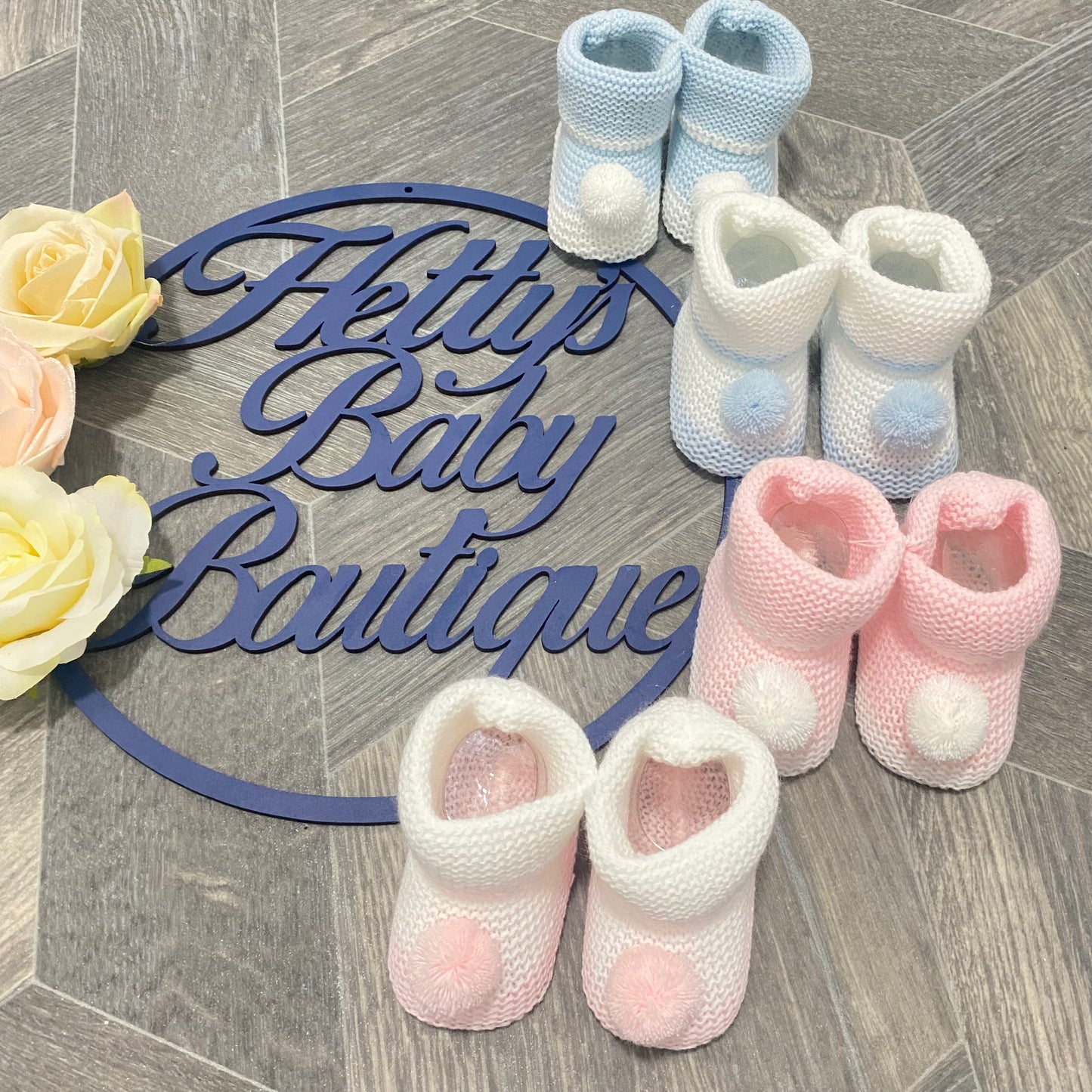 Pom Knitted Booties