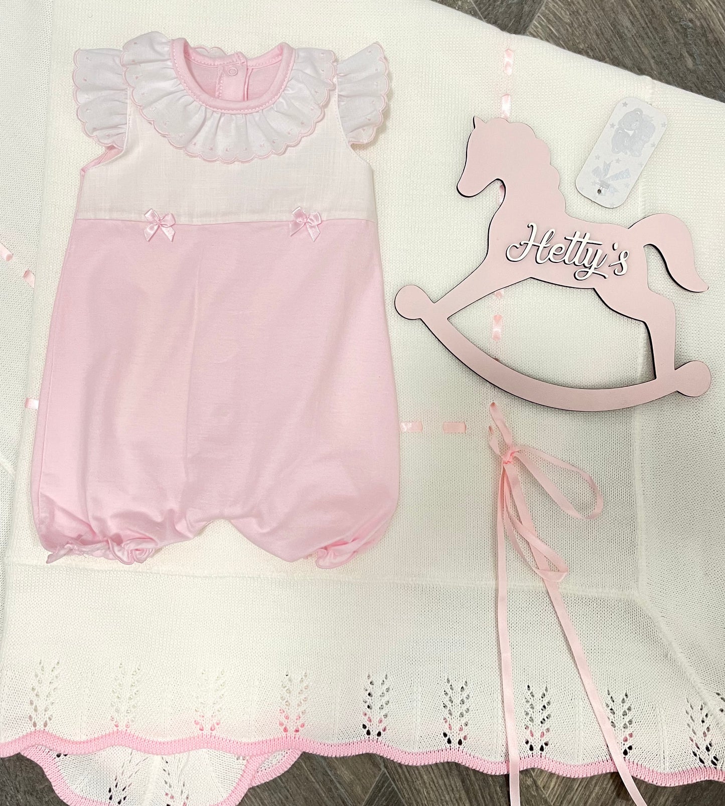 Rapife Ruffle Collar Pink & White Romper