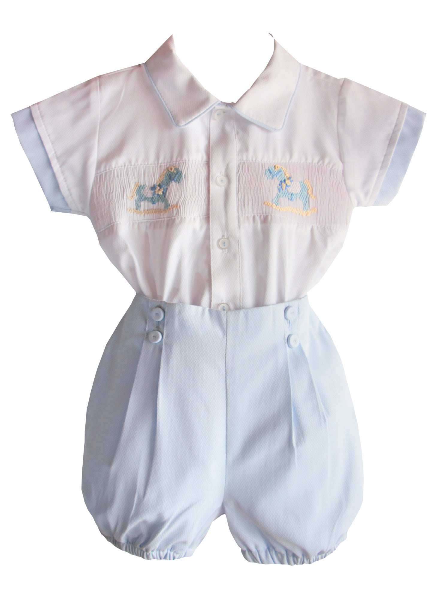 Pretty Originals Rocking Horse Smock Boys Bloomer Short Set