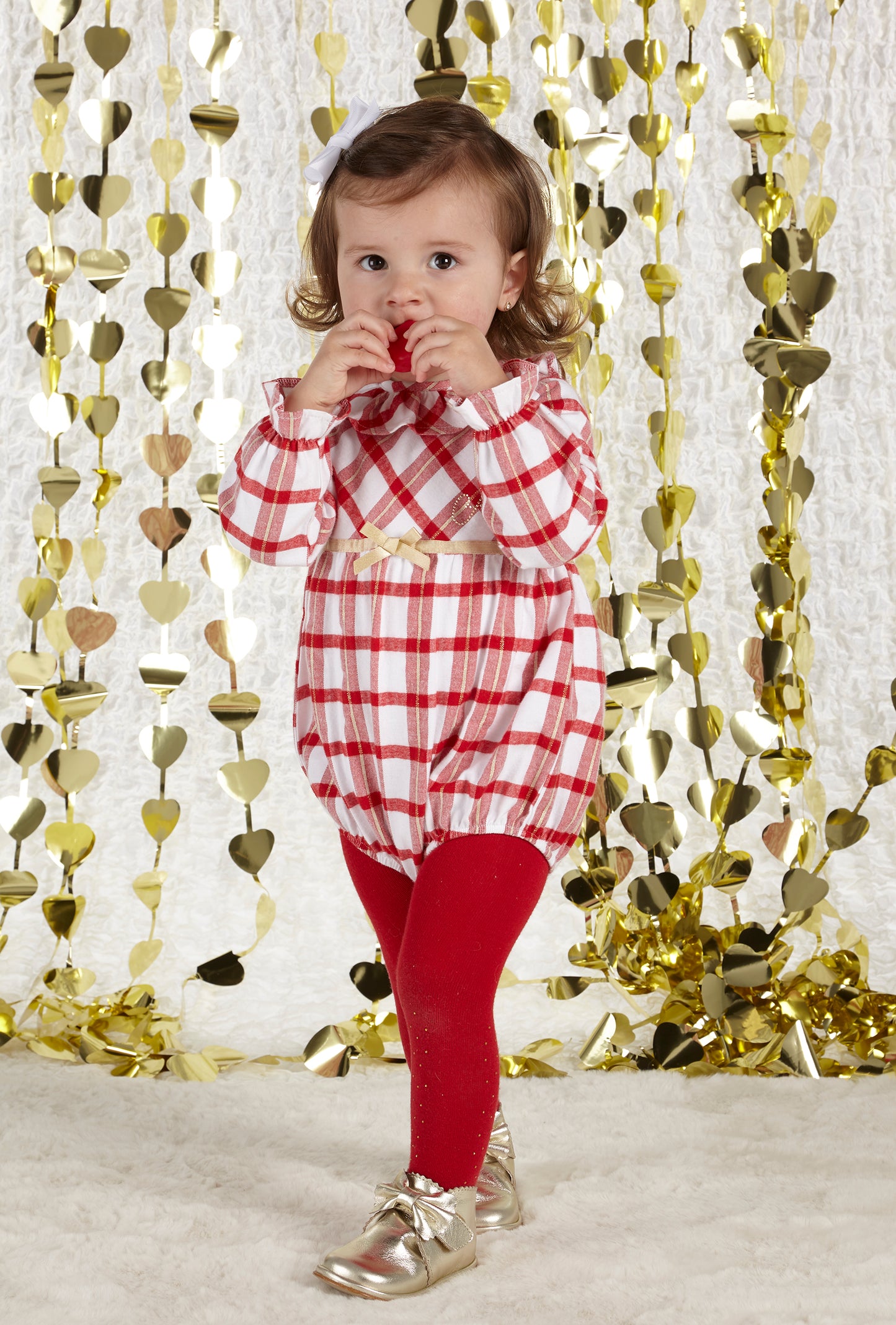 Little A Bobby Red Check Romper