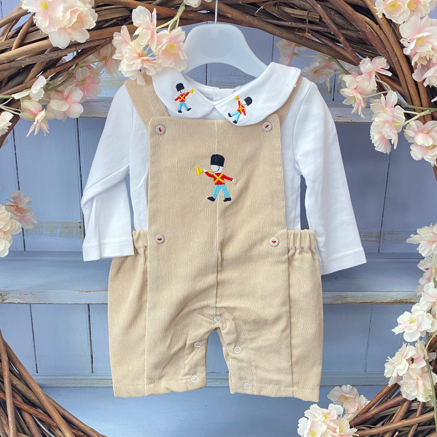 Beau Kid Beige Soldier Dungarees