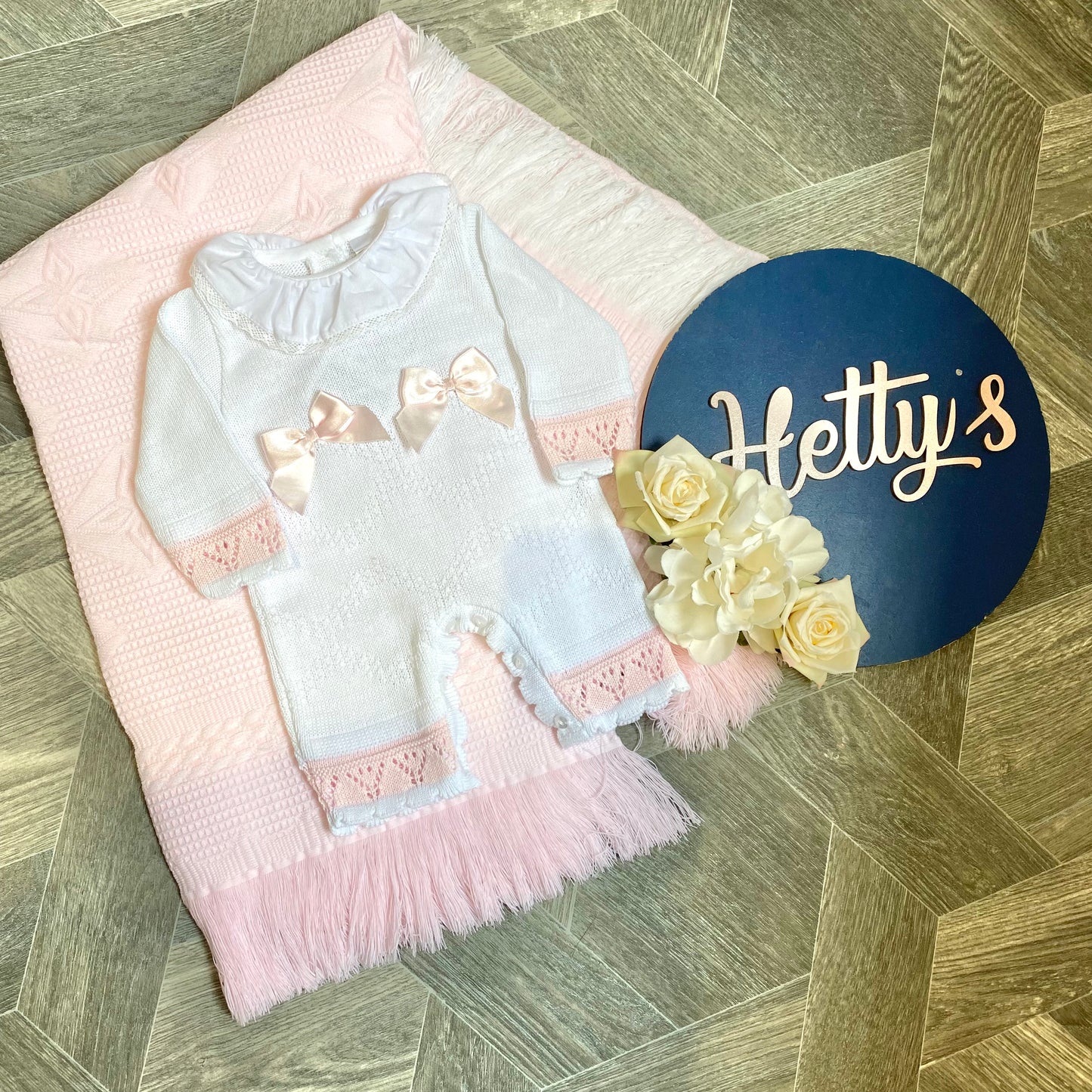 "ELSPETH" Pex Premium Knitted White Romper