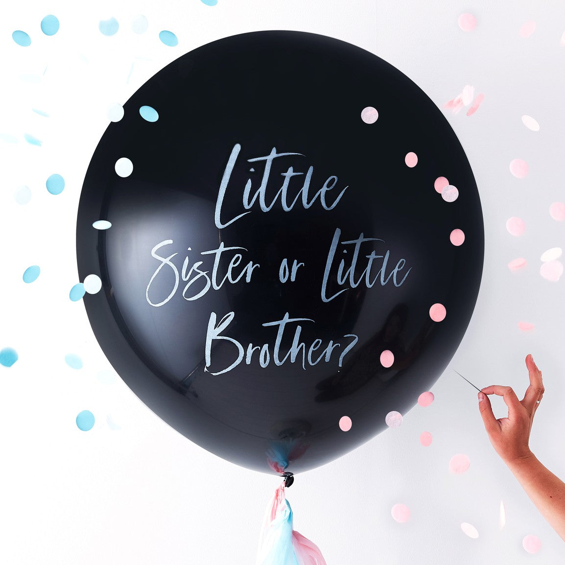Gender Reveal Pop Balloon Little Sister or Little Brother Gift Box