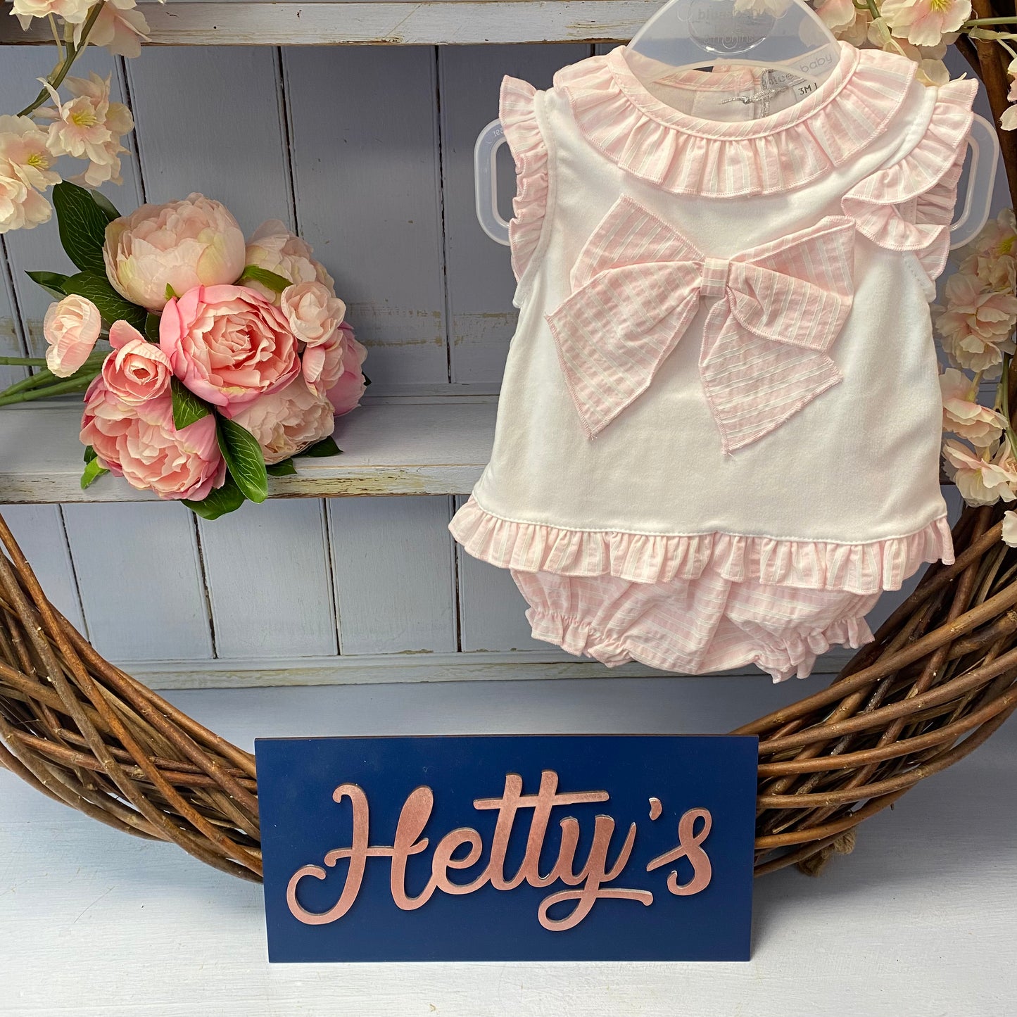 Blues Baby Bow Stripe Jam Pants Set