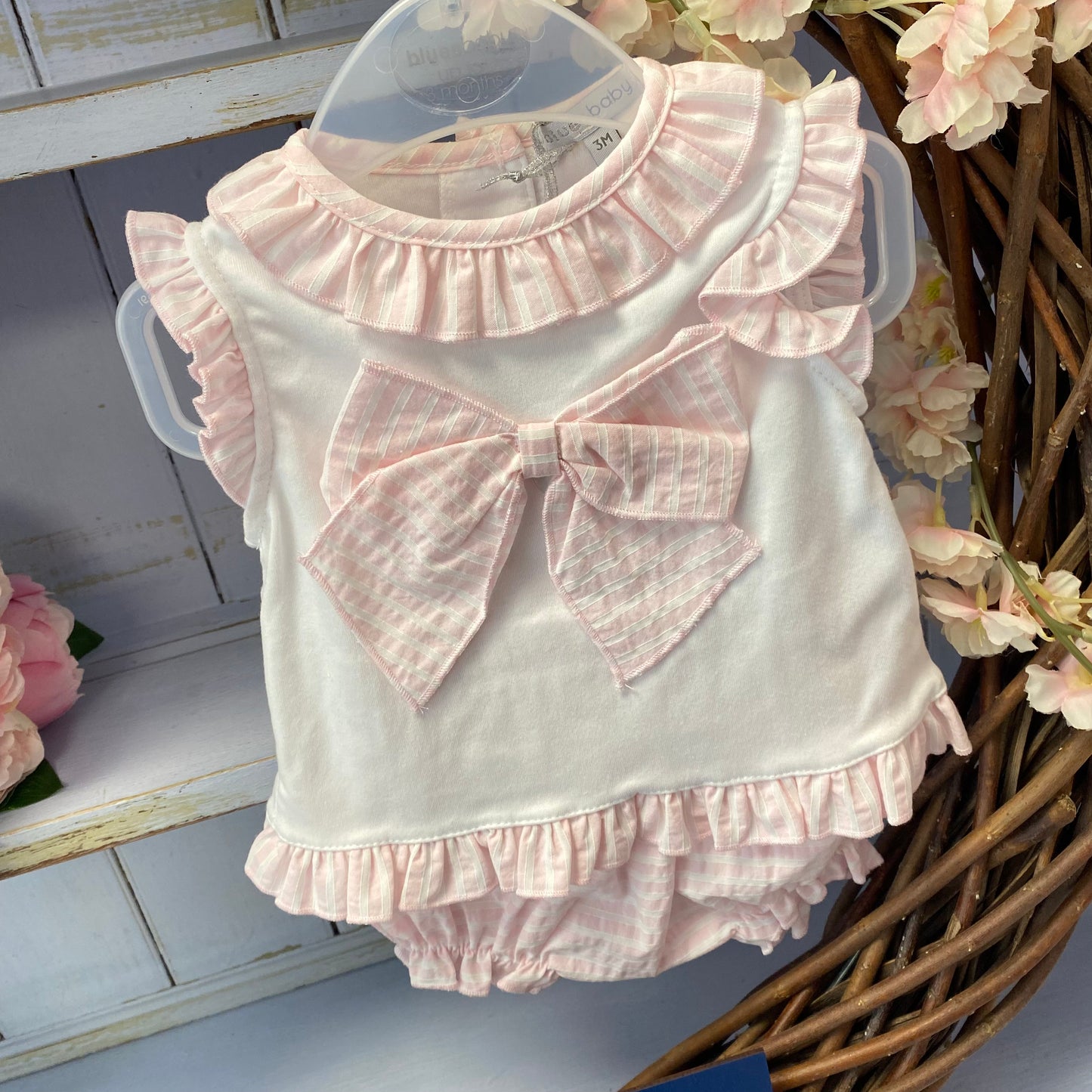 Blues Baby Bow Stripe Jam Pants Set
