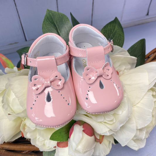 Pretty Originals Pink Patent Bow Shoes