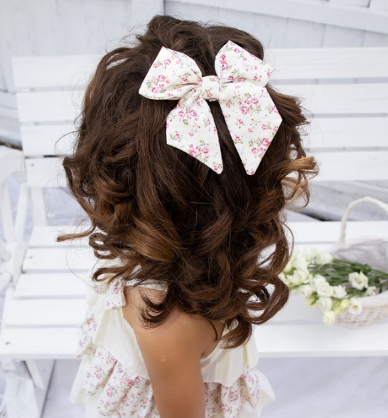 Caramelo Floral Bow Clip