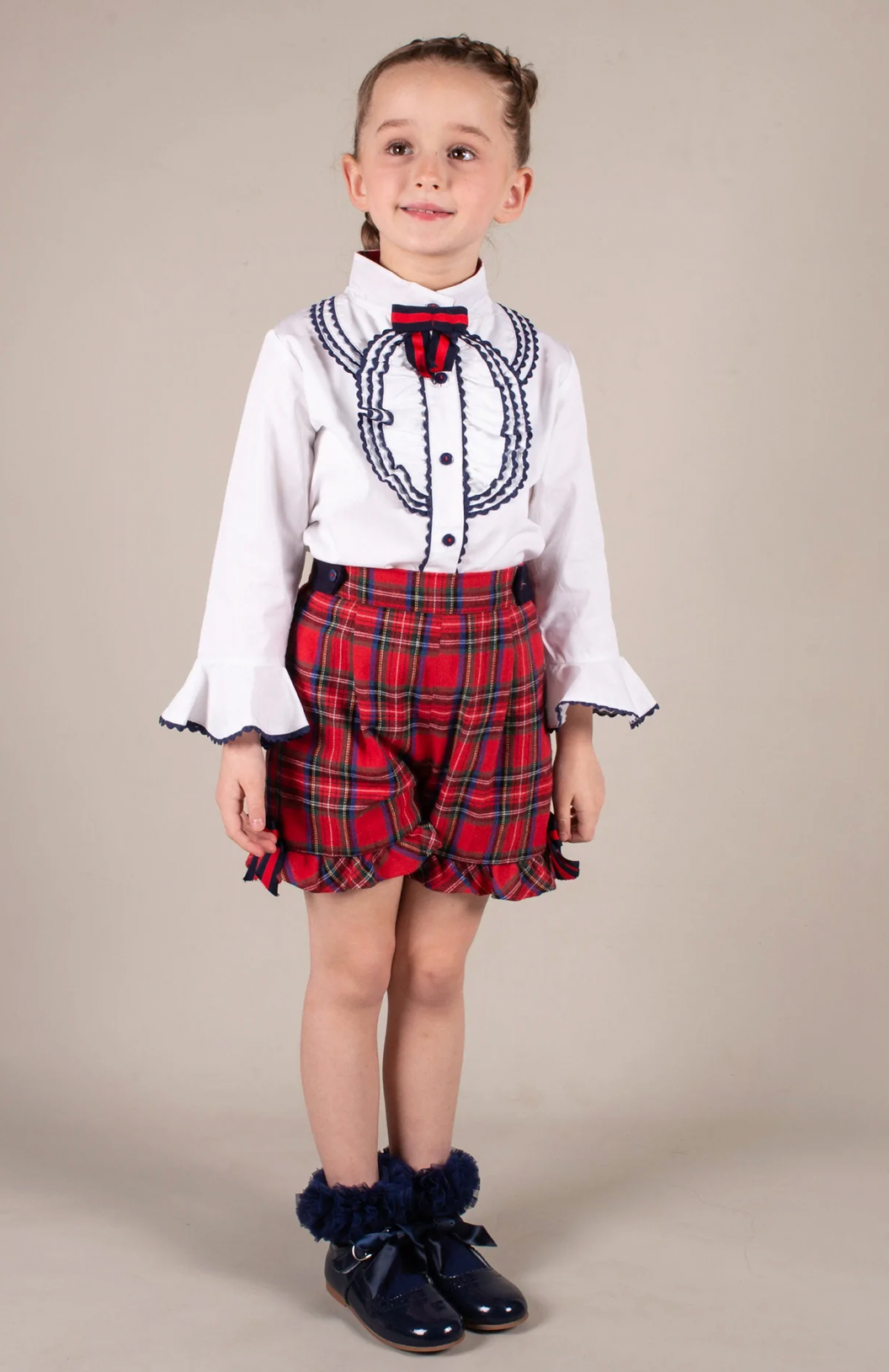 Beau Kid Tartan Short & Blouse set
