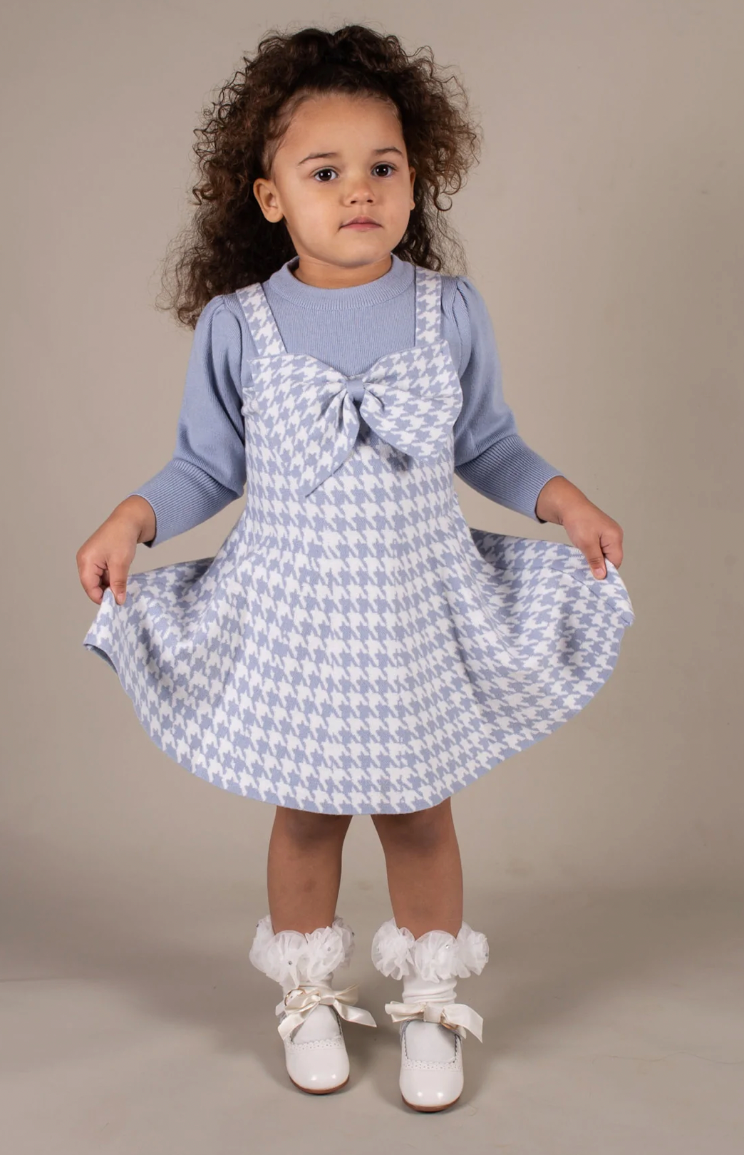 Beau Kid Blue Check Dress Set