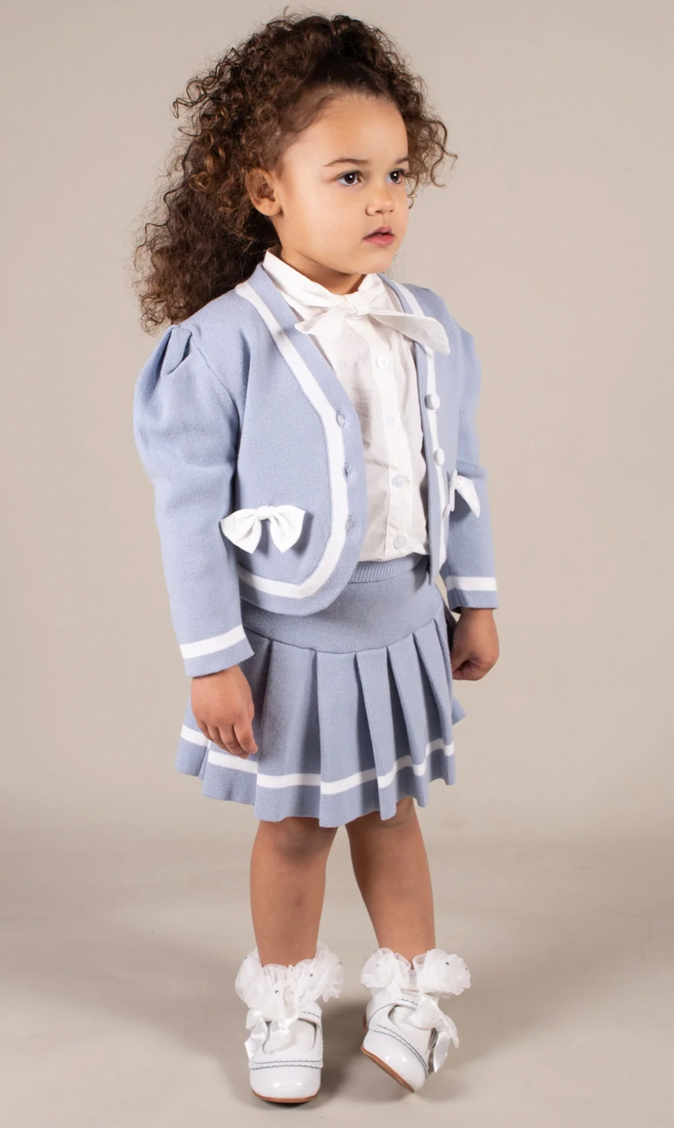 Beau Kid Blue Three Piece Skirt Set
