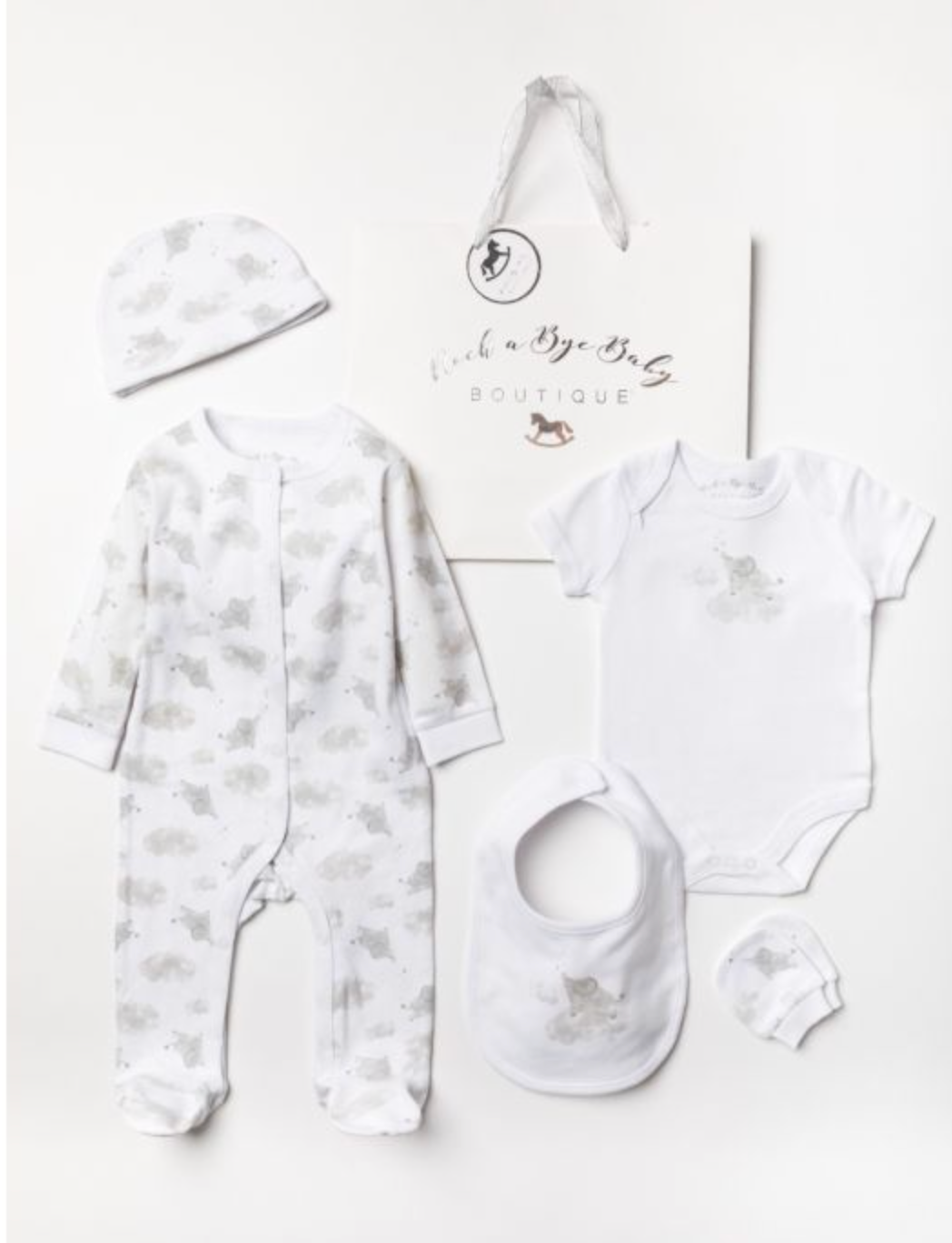 ELEPHANT CLOUD WHITE/GREY 5PCE GIFT SET