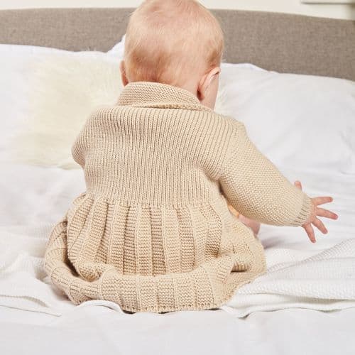 Dandelion Beige Pearl Button Knitted Pram Coat