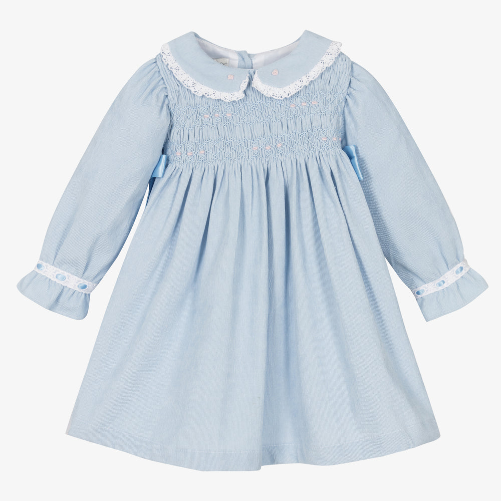 Beau Kid Corduroy Blue Smock Dress