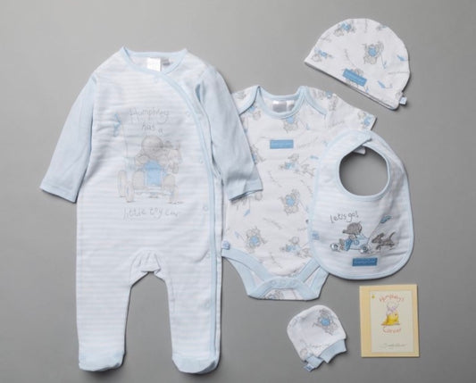 Blue Elephant Stripe 5pc Gift Set