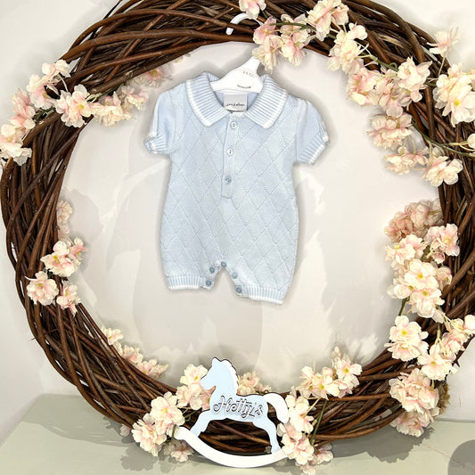 Dandelion Blue Diamond Knit Romper