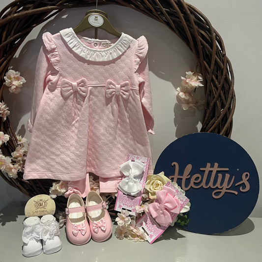 Mintini Pink Double Bow Legging Set
