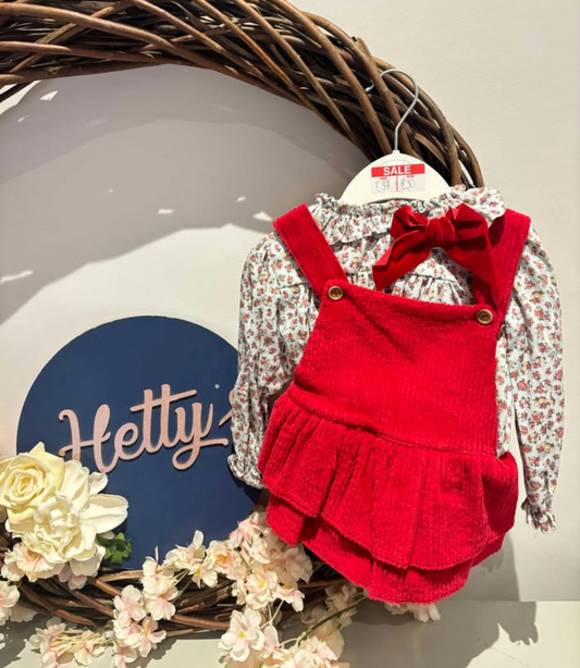 Red Floral Terrycloth Romper