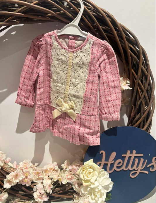Dusky Pink Patterrn Dress