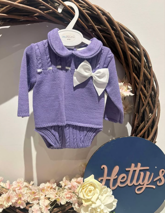 Purple Jam Pants with Bow