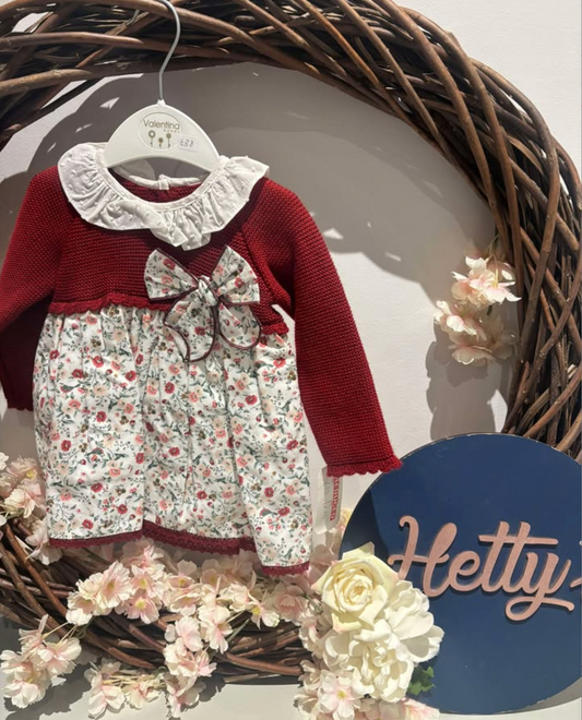 Valentina Red Floral Dress