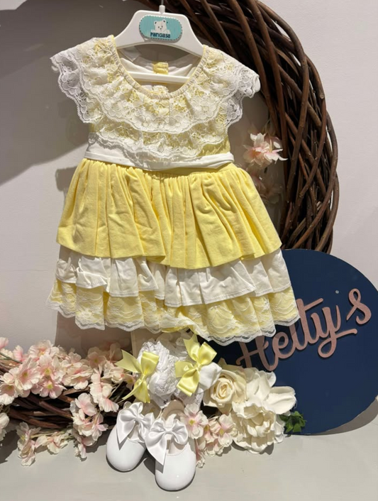 WM Lemon Lace Puff Ball Dress