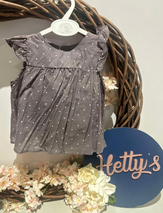 Dove Grey Dress & Pants with Spots