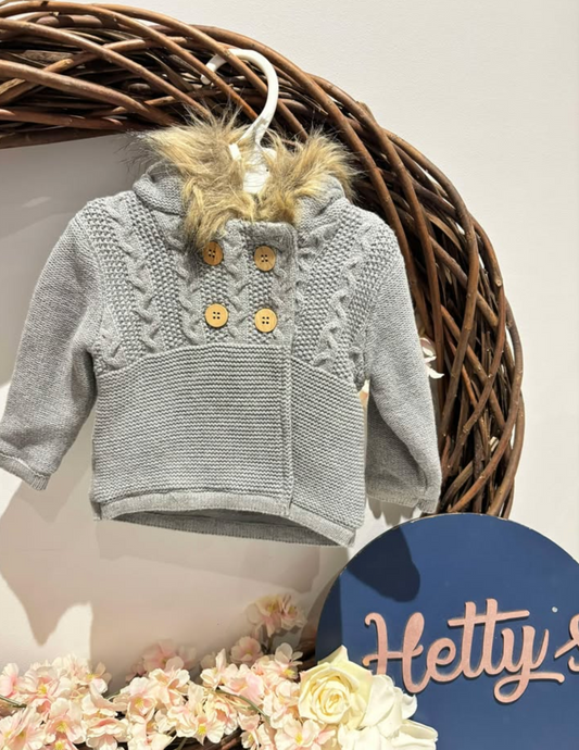 Grey Knitted Jacket