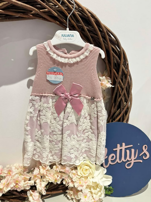Juliana Dusky Pink Lace Dress