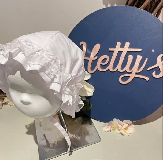 White Lace Frill Summer hat 12/24