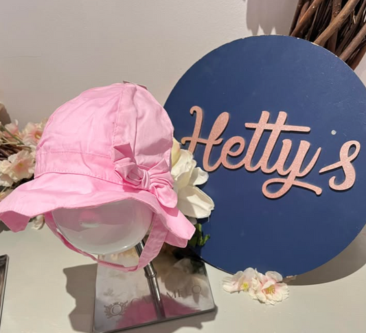 Pink Large Bow Summer Hat - 0/3