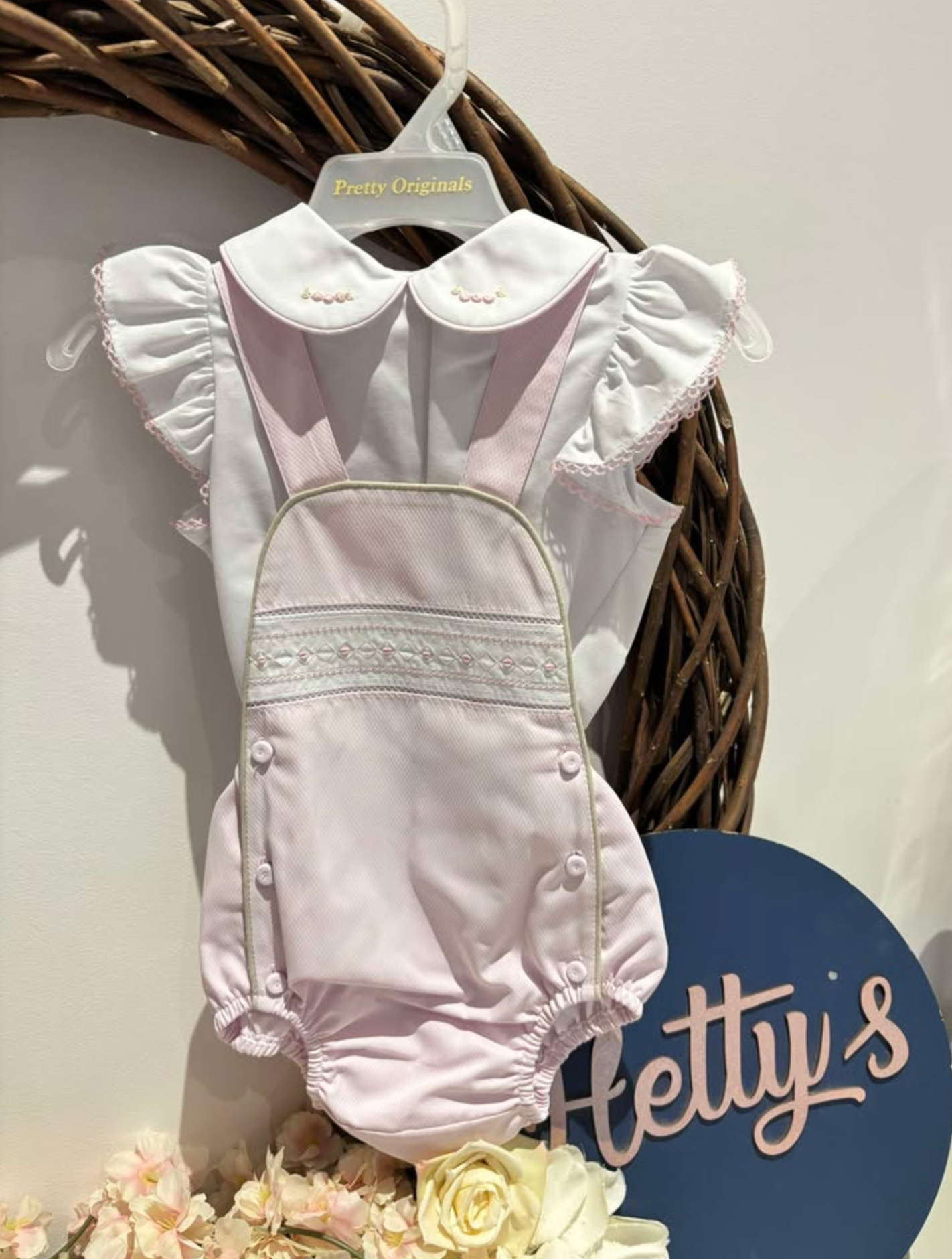 Pretty Originals Pink Smock Romper & Blouse