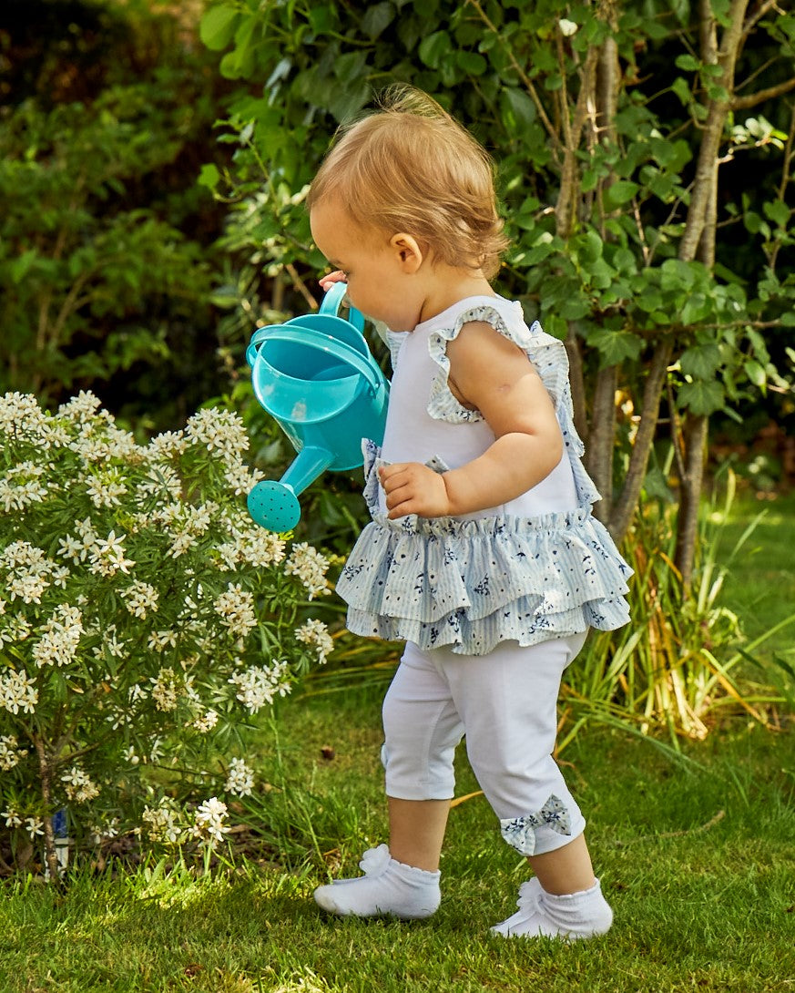 Caramelo Blue Floral Legging Set