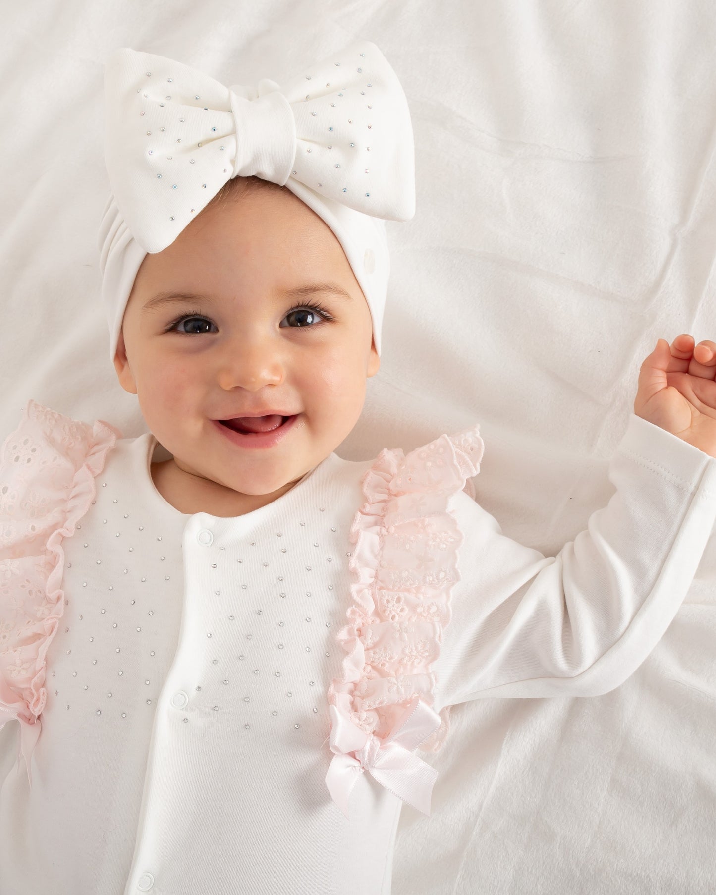 Caramelo Ivory Diamanté Bow Turban