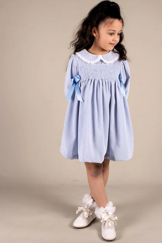 Beau Kid Corduroy Blue Smock Dress