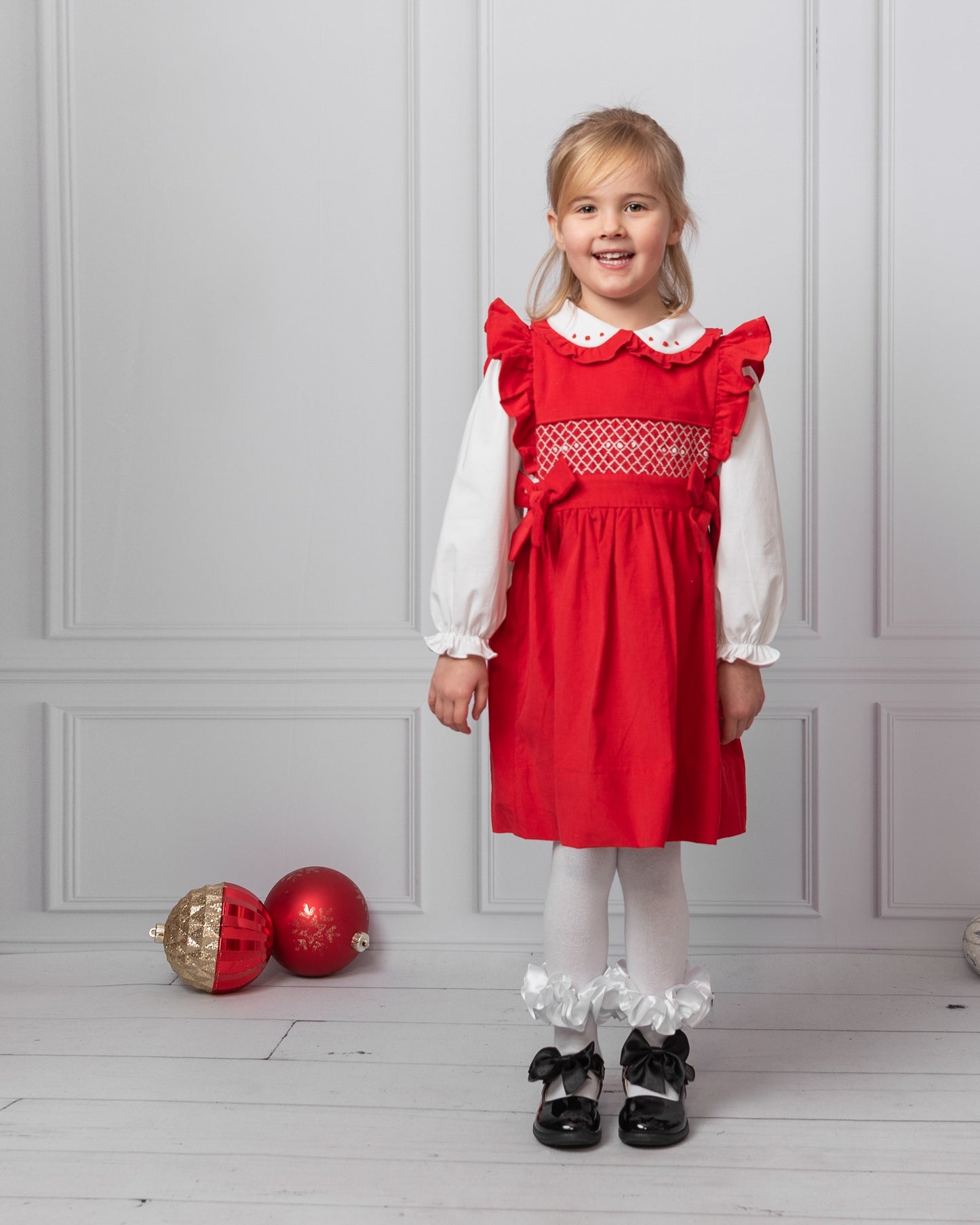 Caramelo Hand-smocked Corduroy Dress