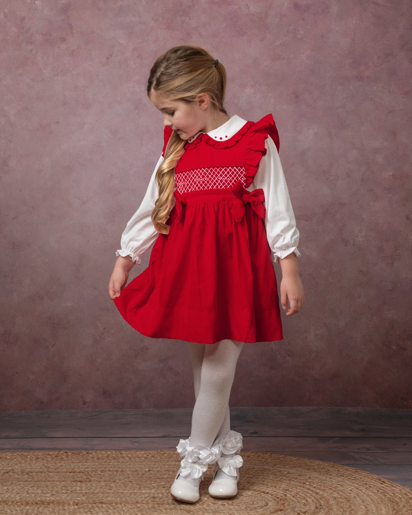 Caramelo Hand-smocked Corduroy Dress