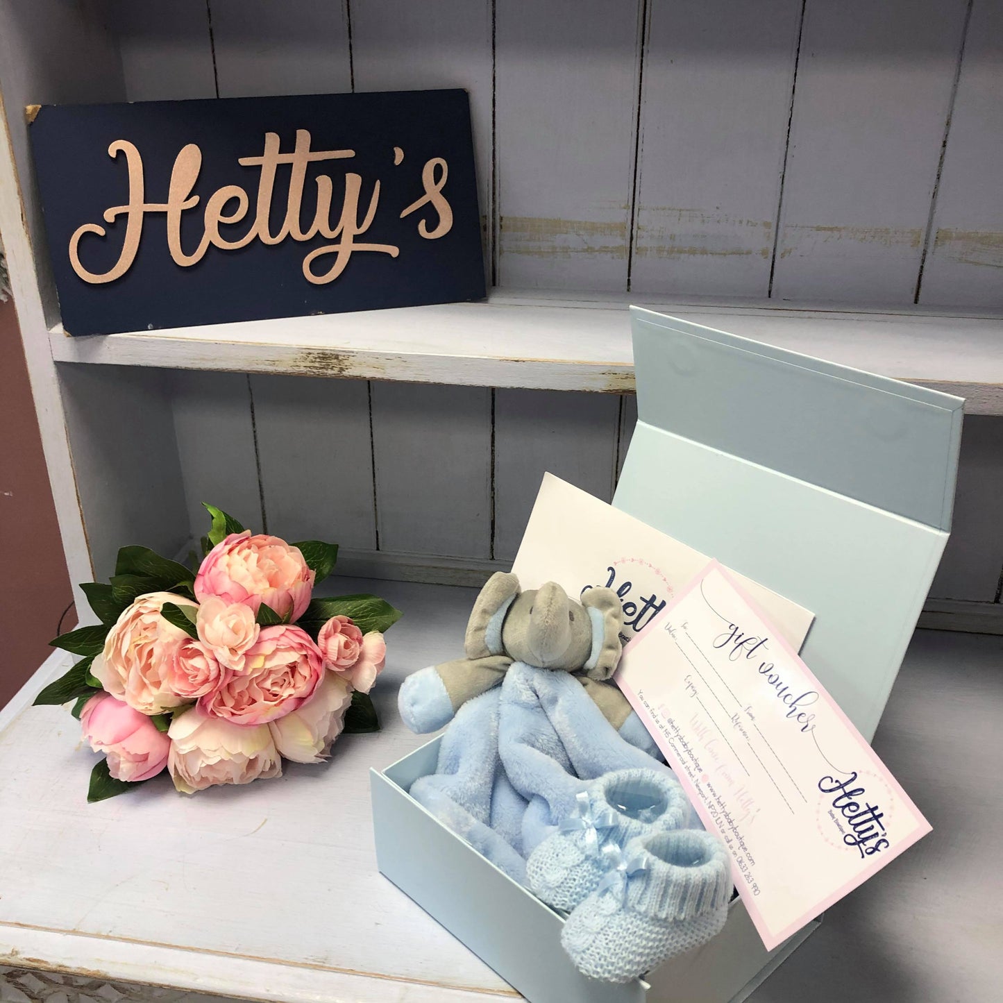 Blue, Pink and White Voucher Gift Boxes - Hetty's Baby Boutique