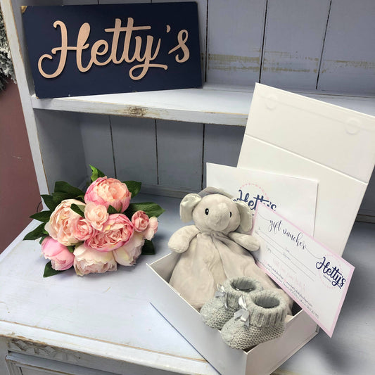 Blue, Pink and White Voucher Gift Boxes - Hetty's Baby Boutique