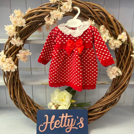 PEX ‘Phoebe’ Red Bow Knitted Dress