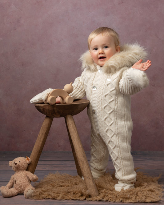 Caramelo Fleece Lined Diamond Knit Snowsuit