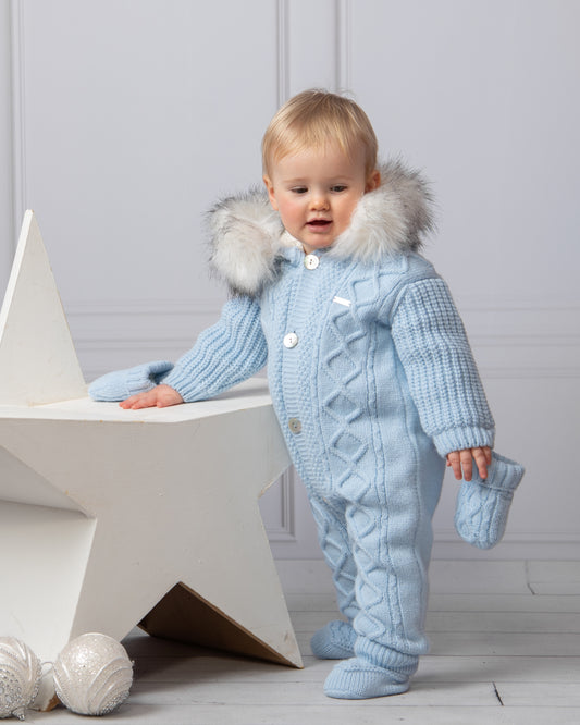 Caramelo Fleece Lined Diamond Knit Snowsuit