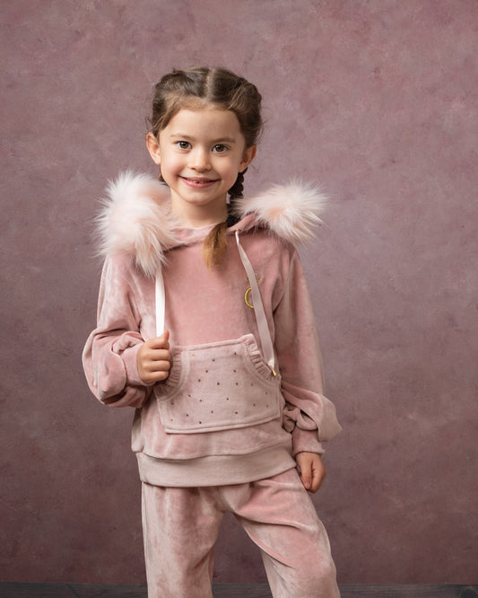 Caramelo Pink Luxury Velour Diamante Suit