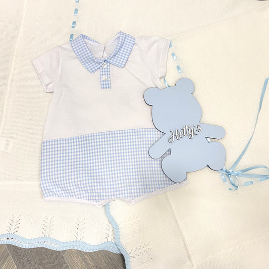 Rapife Blue Gingham Romper