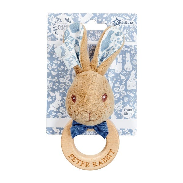 Luxury Peter & Flopsy Bunny Ring Rattle
